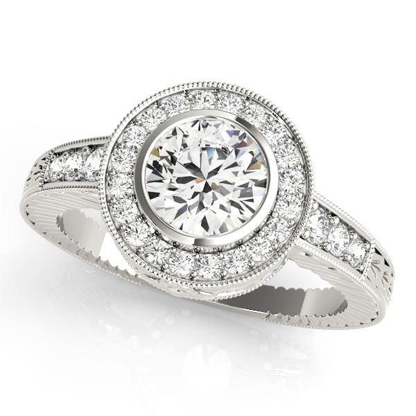 Amazing Wholesale Jewelry - Round Engagement Ring 23977050293-E-1/2