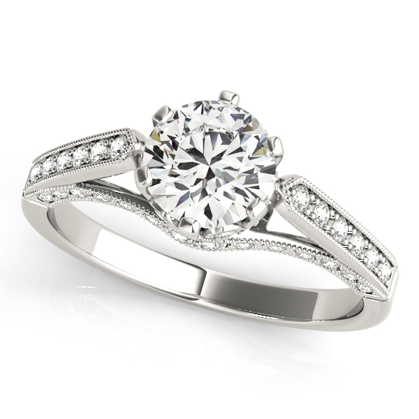 Amazing Wholesale Jewelry - Round Engagement Ring 23977050458-E-1/2