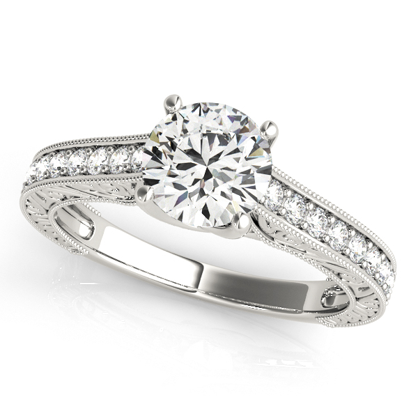 Amazing Wholesale Jewelry - Round Engagement Ring 23977050648-E-3/4